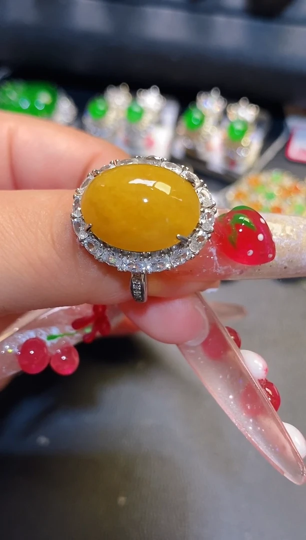 银S925镶嵌翡翠耳饰天然