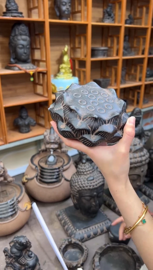 陶土莲蓬实心底座