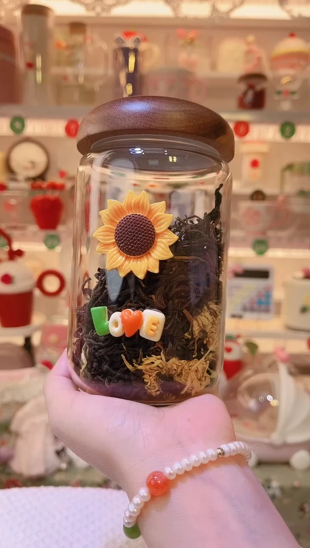 向日葵茶叶罐——手工制作品质好！