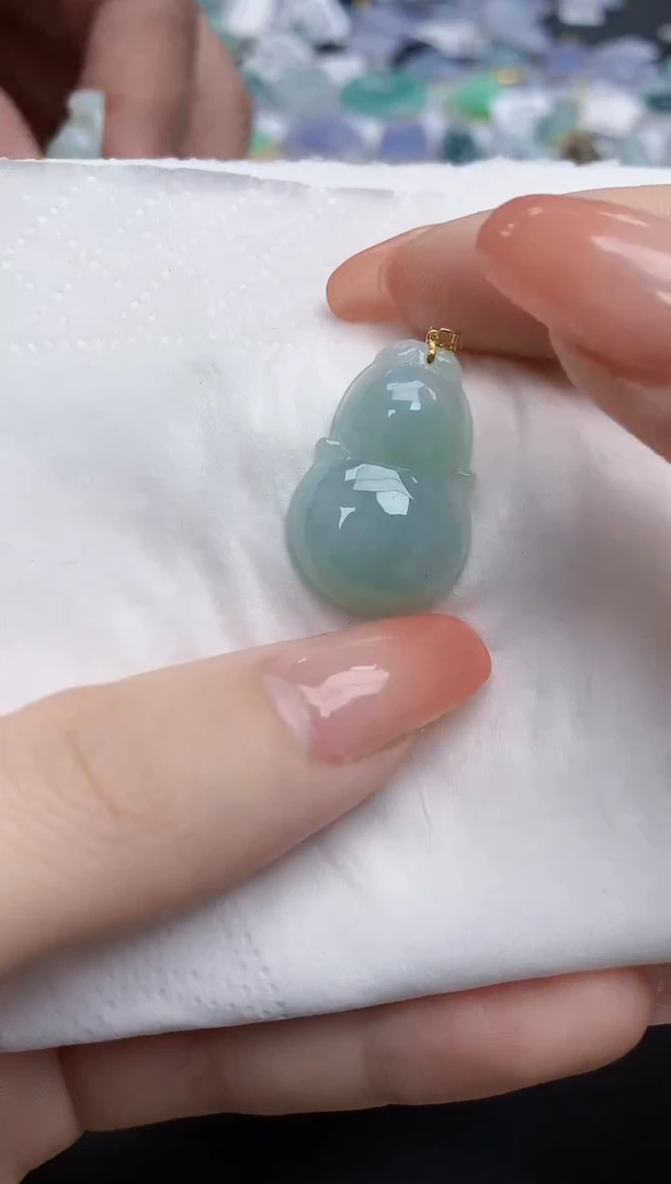 【闪购商品】翡翠颈饰18K金镶嵌天然缅甸翡翠A货