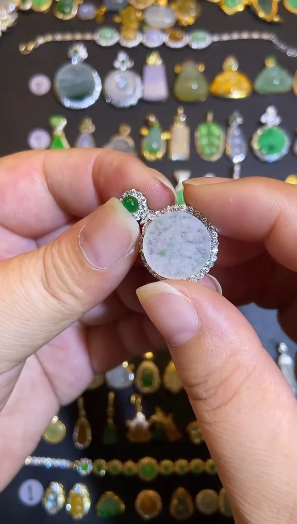 吊坠(不含链)银S925镶嵌翡翠1