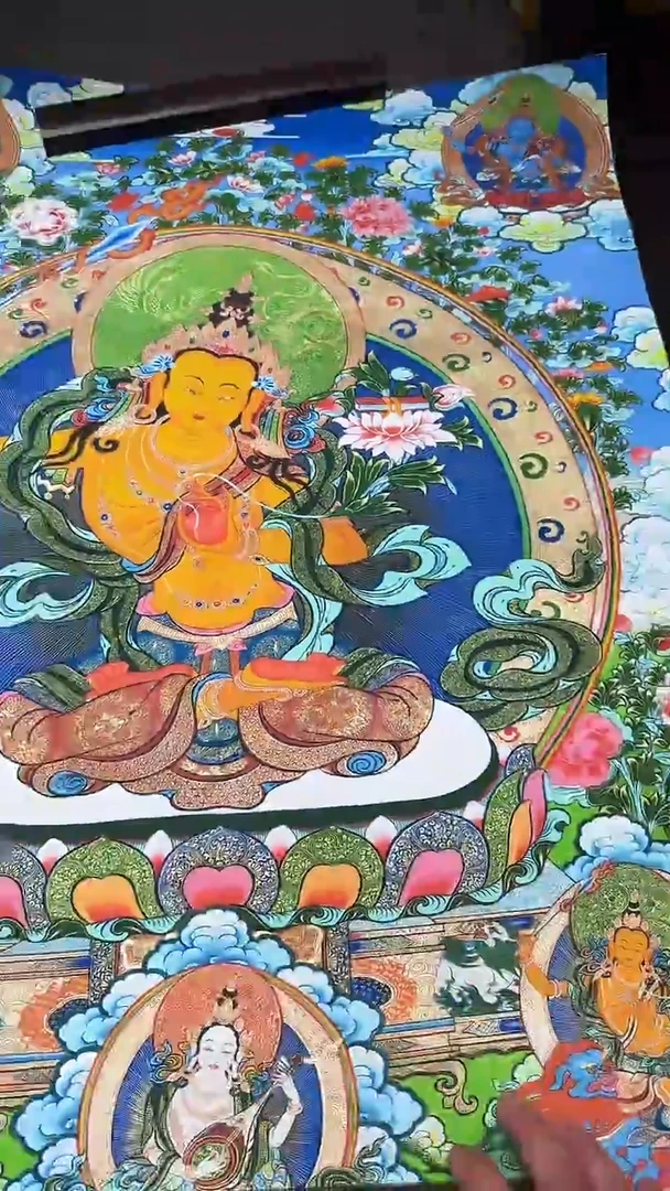 卷轴画【主播精品】高端卷轴画——唐卡AA52文殊