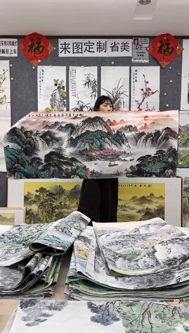 国画规***哈沈泳江 手绘 小六尺180*70cm