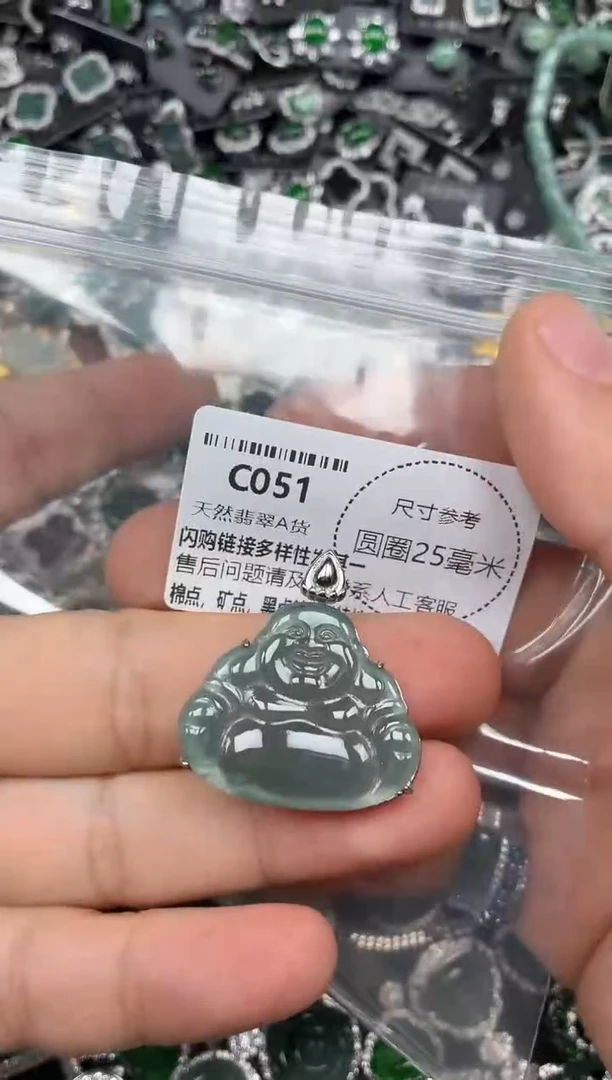翡翠未镶嵌颈饰C051吊坠