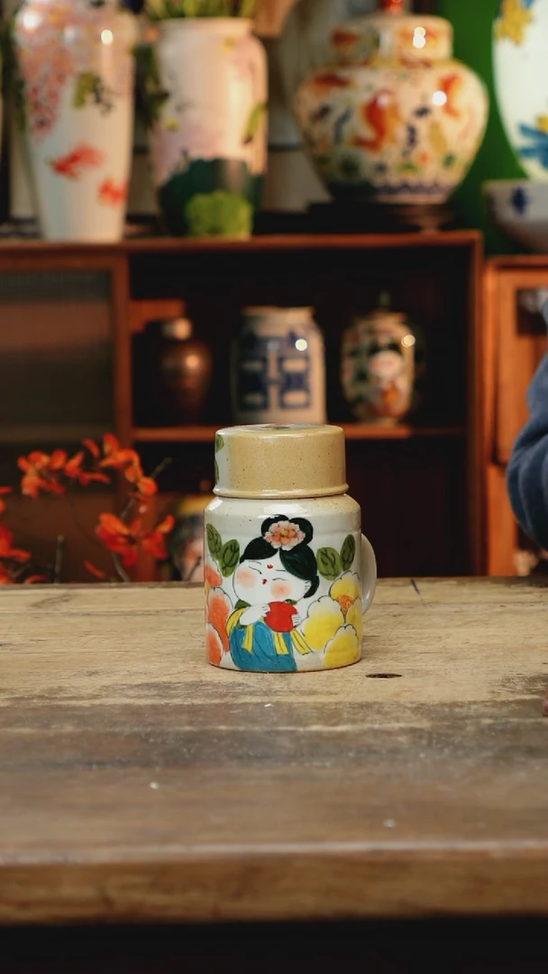 瓷片景德镇纯手工釉下彩精品花瓶