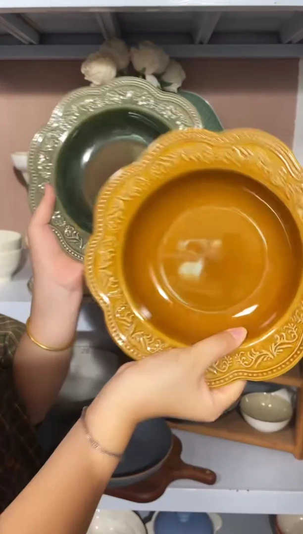 瓷微瑕（2个装）浮雕草帽碗套装