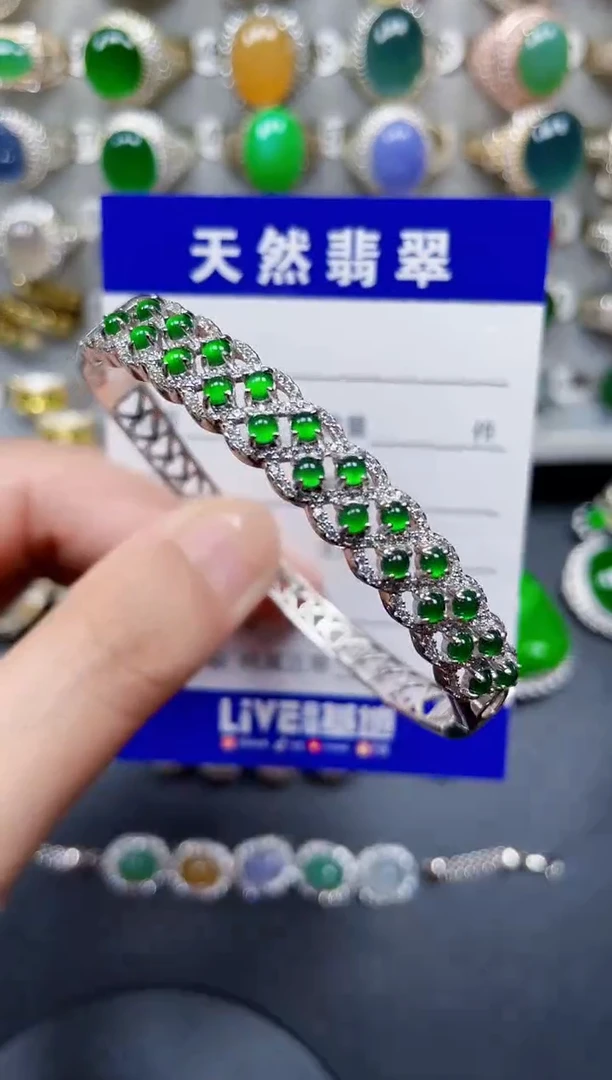 银S925镶嵌手镯翡翠168