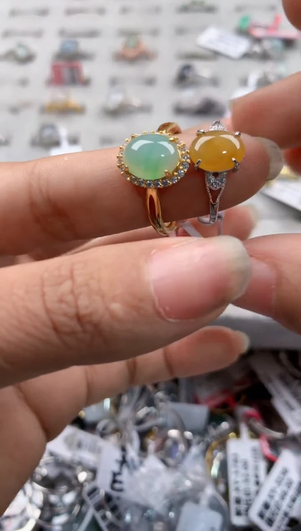 银S925镶嵌戒指翡翠777----5