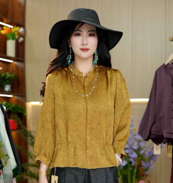 9920-23（黄金战甲）新款女士上衣小衫