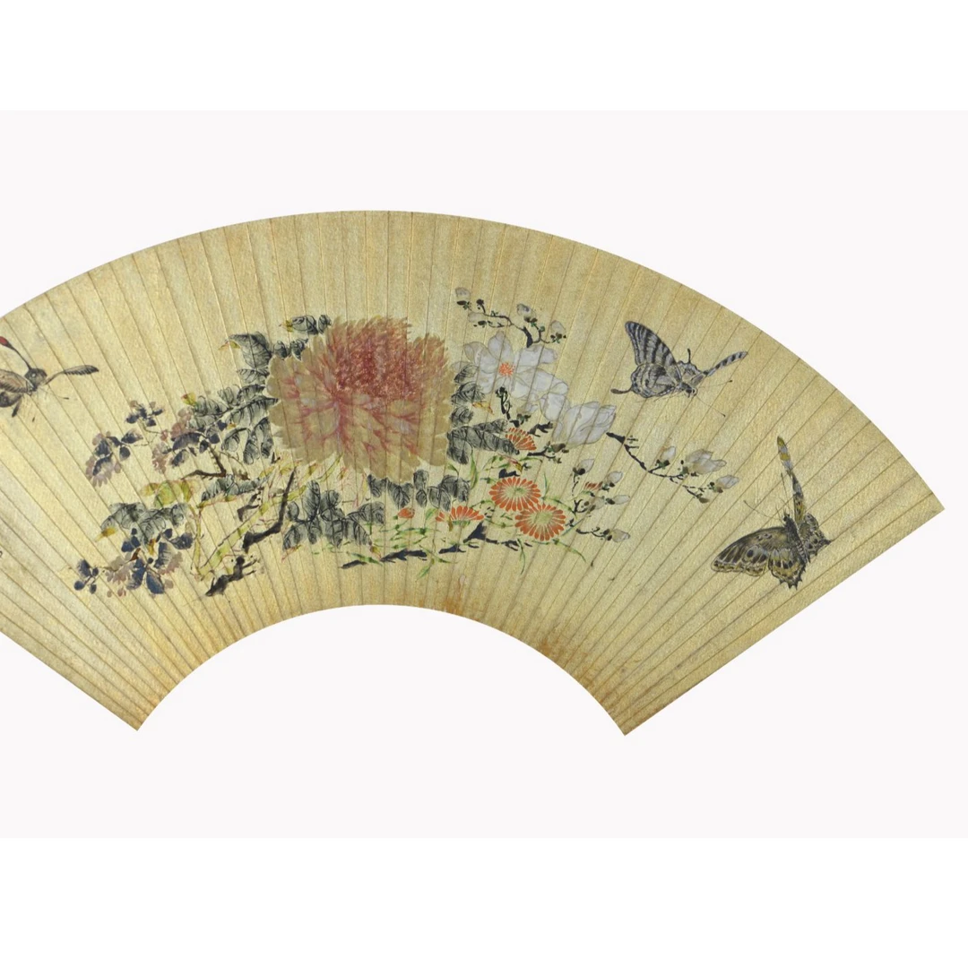 LOT.758 《花蝶》18*50cm 纸本设色镜片