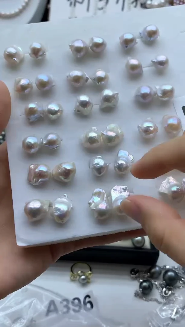 银S925镶嵌耳饰淡水珍珠多样性发其一