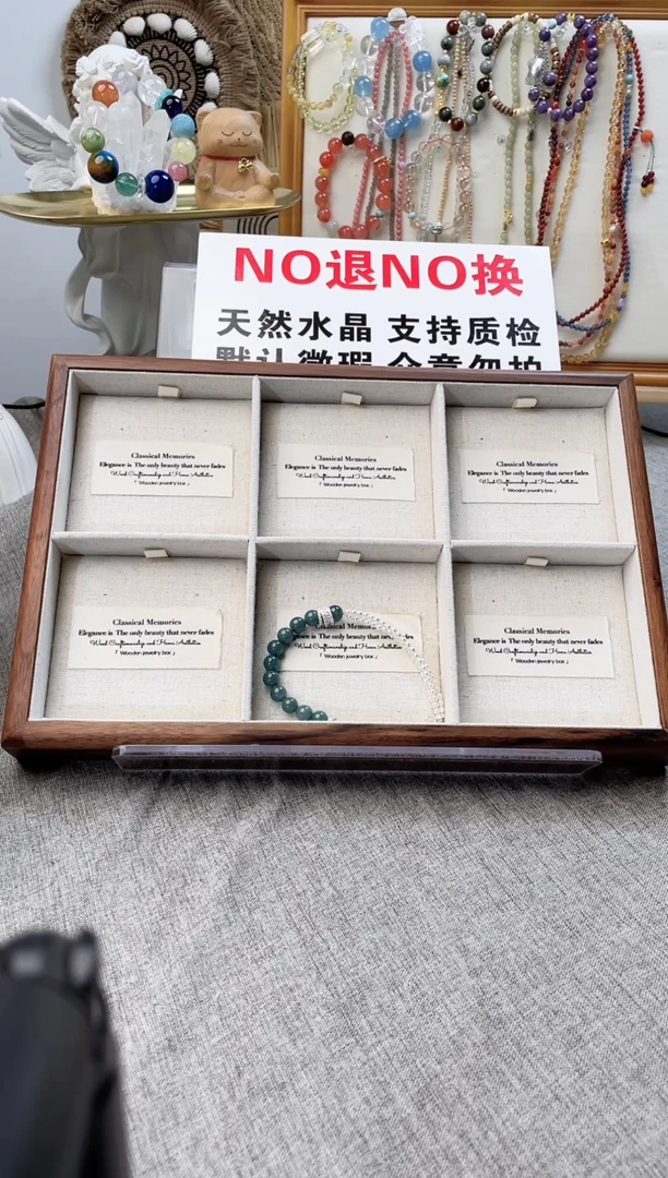 水晶手链未镶嵌嘻***?翡翠天然珍珠手串