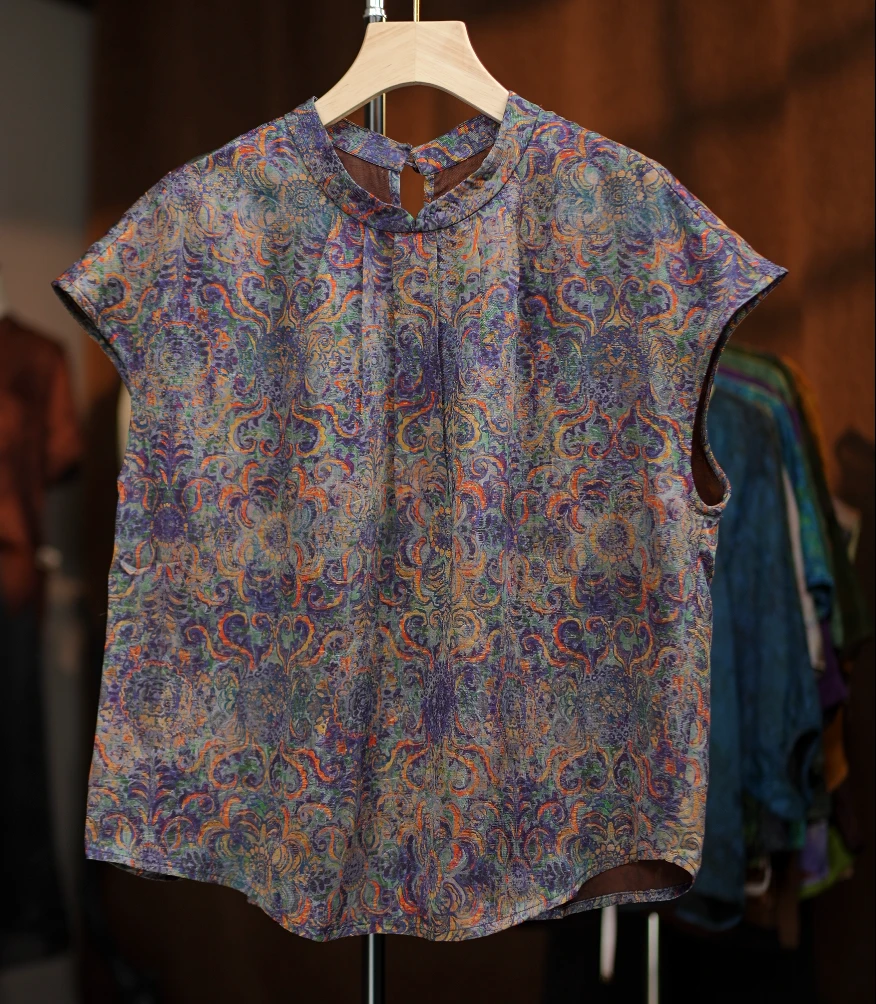 1875禅意甜美减龄风穿搭无袖上衣2025夏季款小飞袖