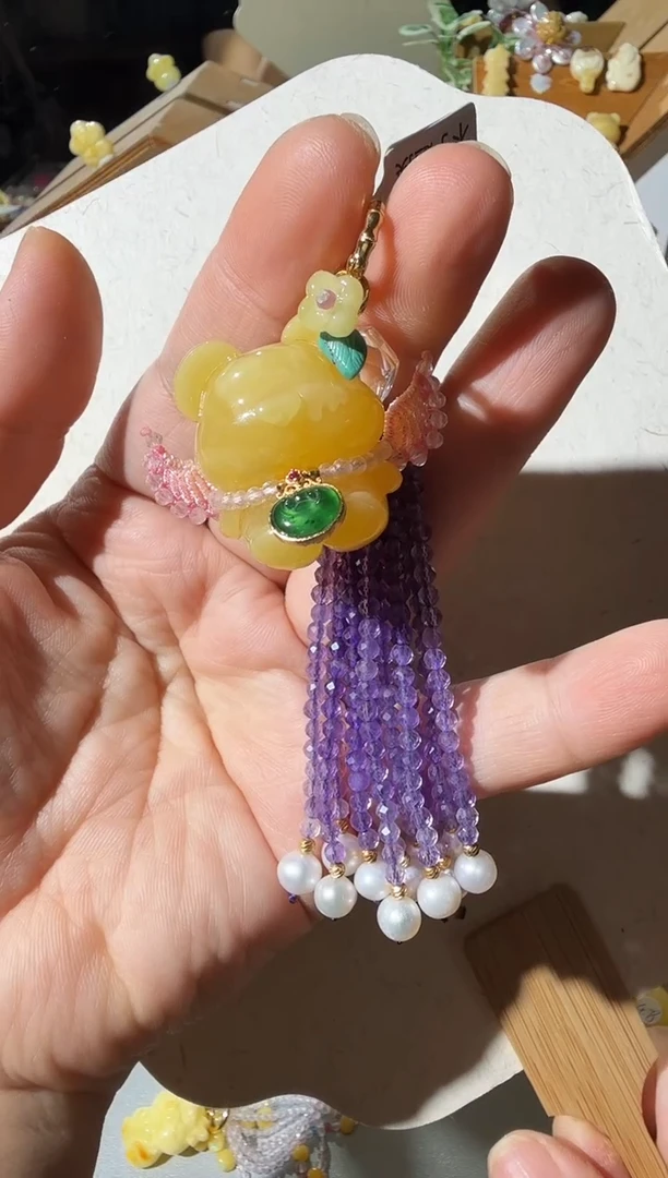 蜜蜡吊坠(不含链)未镶嵌蜜蜡小熊吊坠车挂