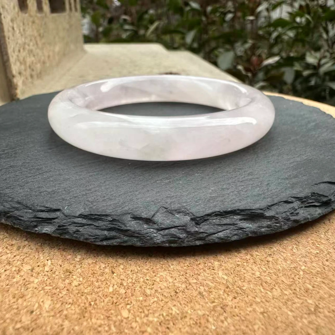 粉水晶白樱花镯中国风冰透复古女款百搭饰品气质轻奢