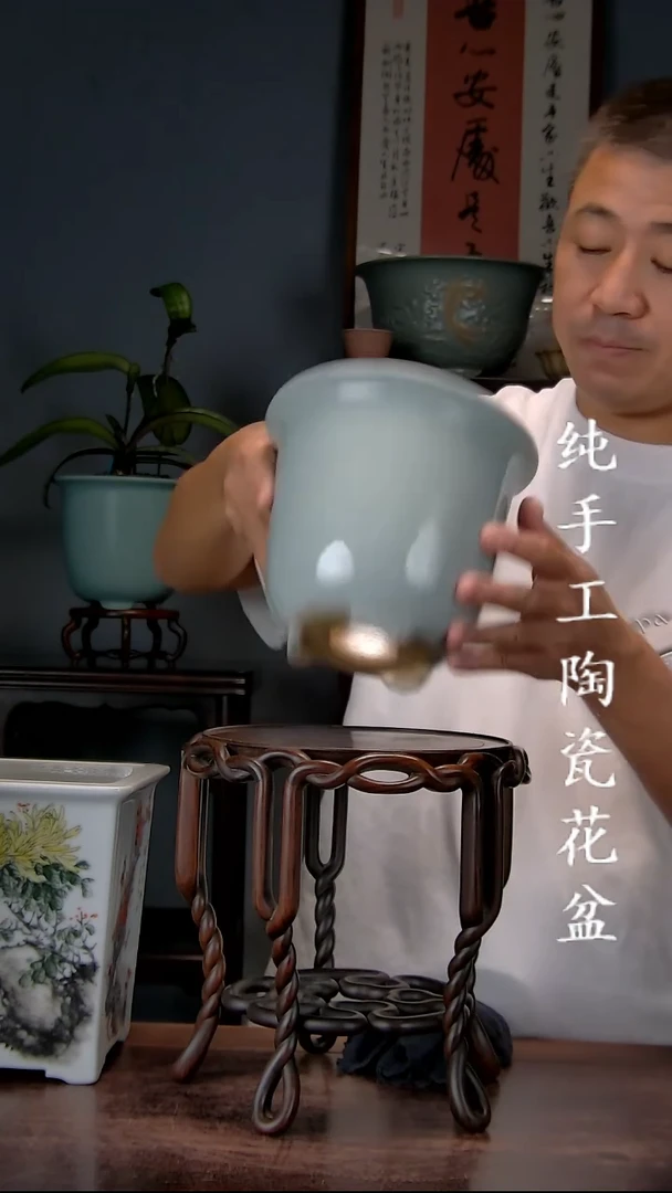 景德镇手工陶瓷花盆