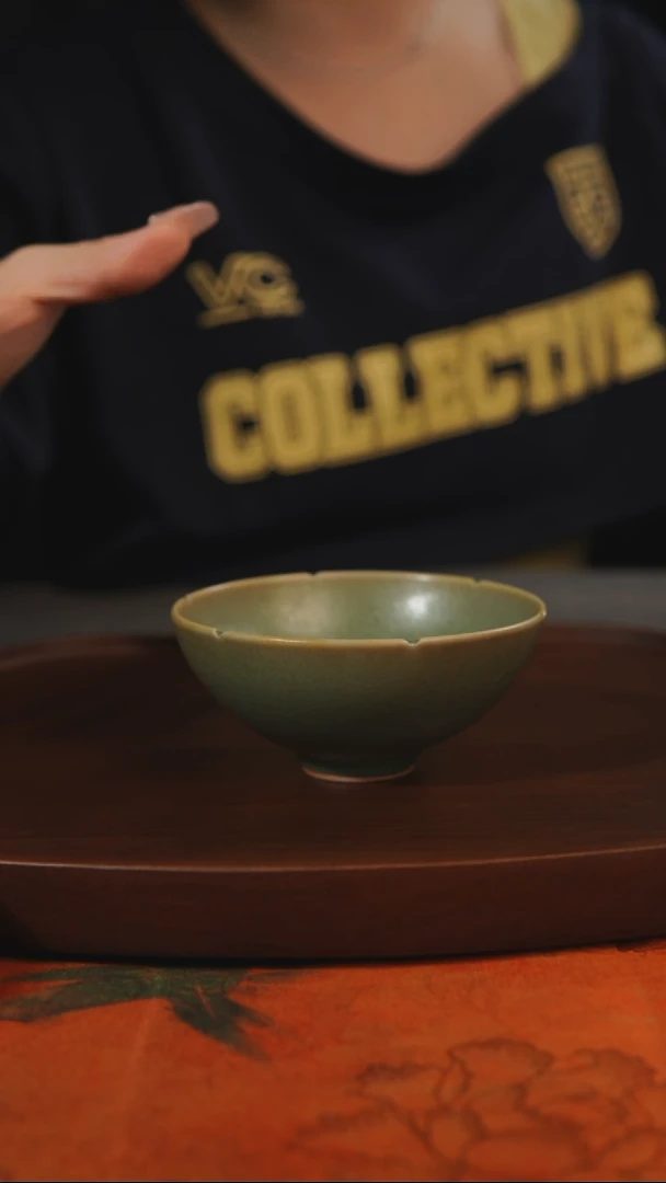 杯子葵口  柴烧全品一级 汝州原产地原矿仿古老釉