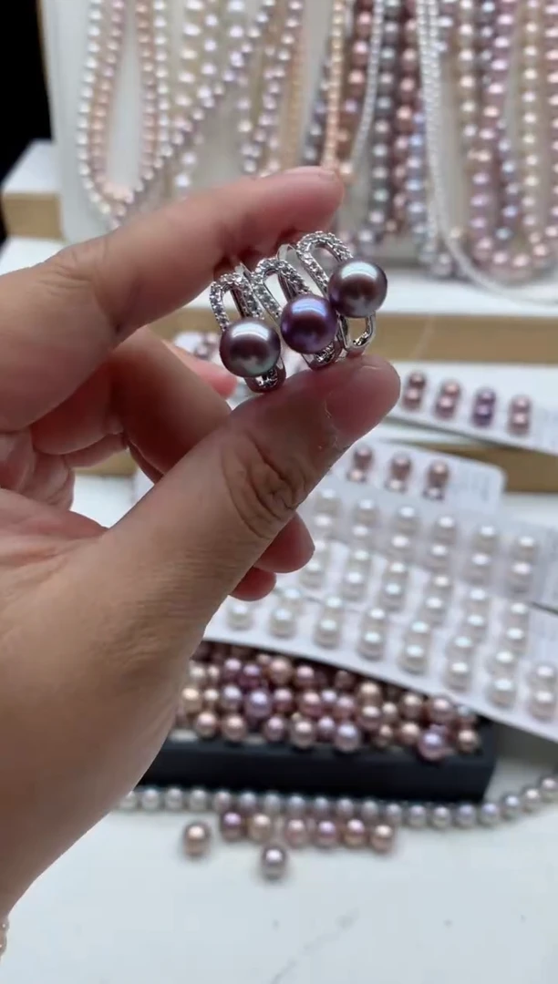 合金戒指淡水珍珠多样性发其一，非无暇