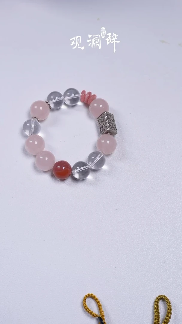 【闪购商品】水晶红纹石等多宝银S925镶嵌手链