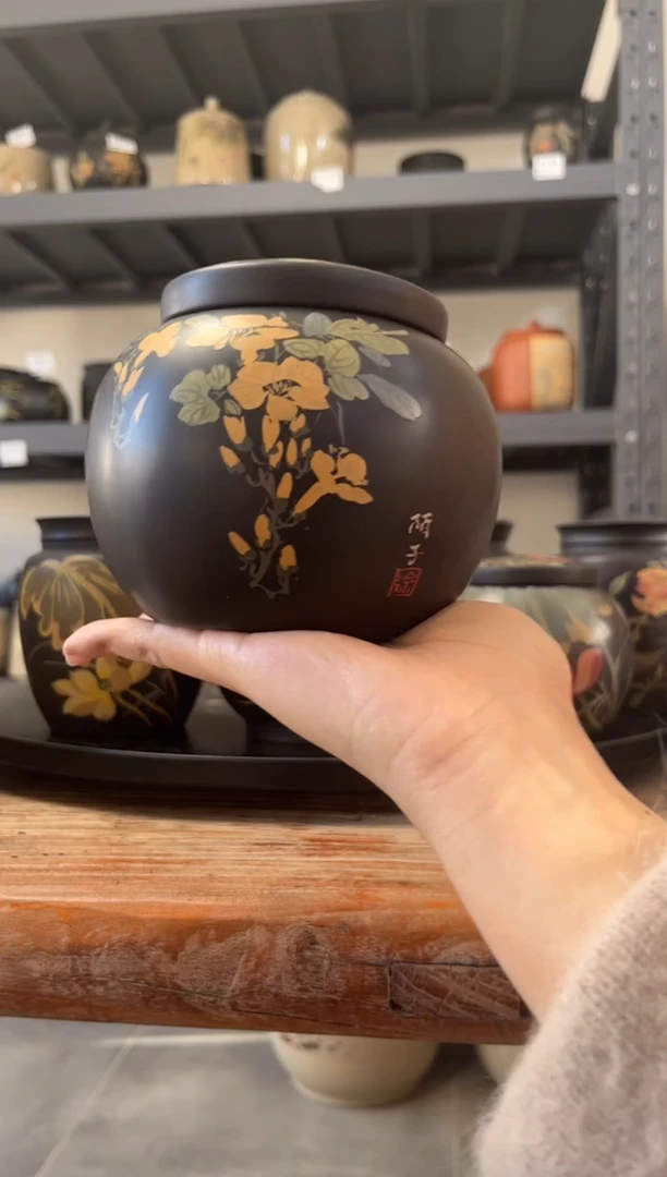 建水紫陶精品茶罐微瑕款