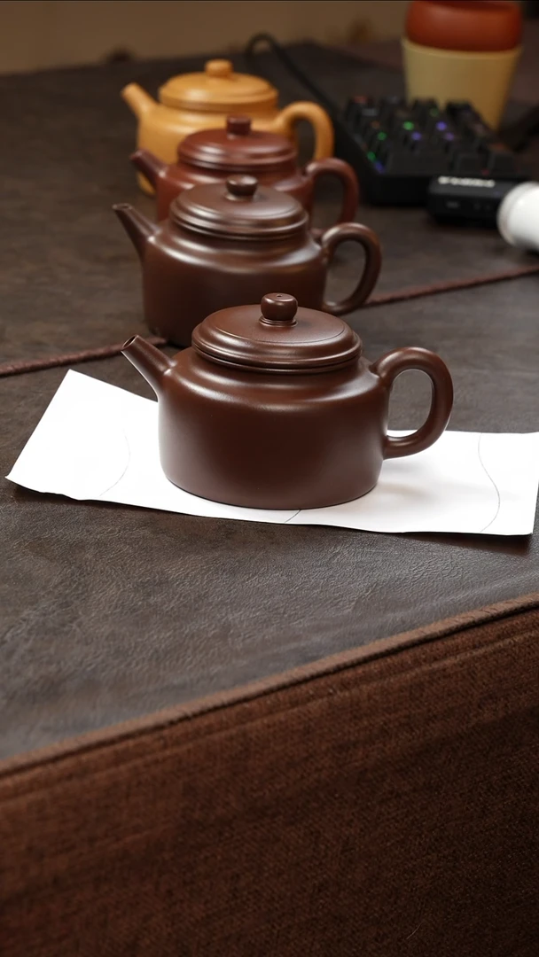 茶壶紫砂壶·16老紫泥德钟200cc