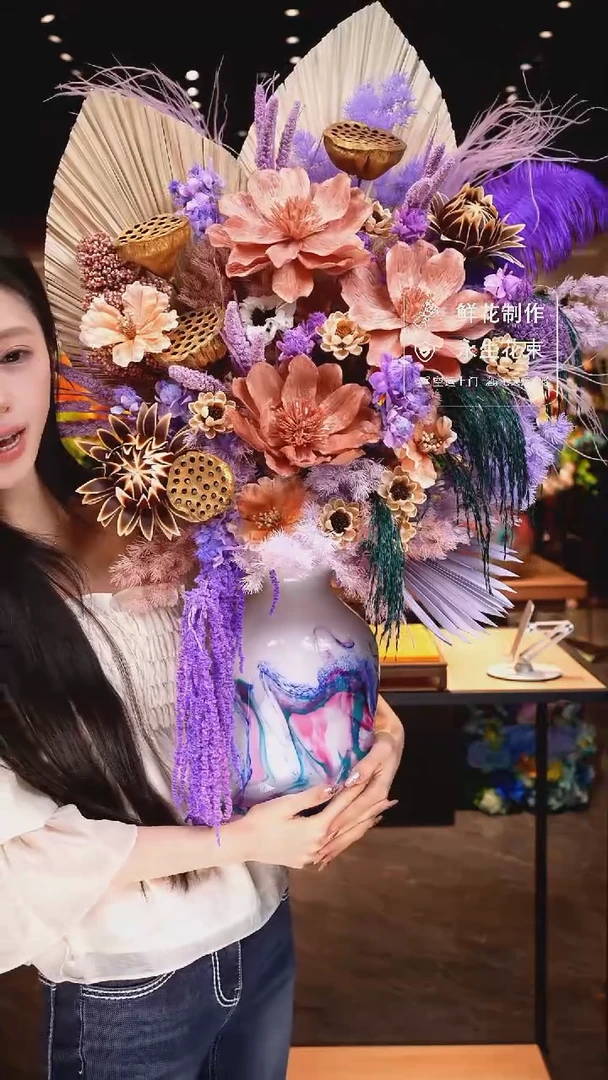 琉璃瓶手工花器花束空运包邮送货上门-以图片为准