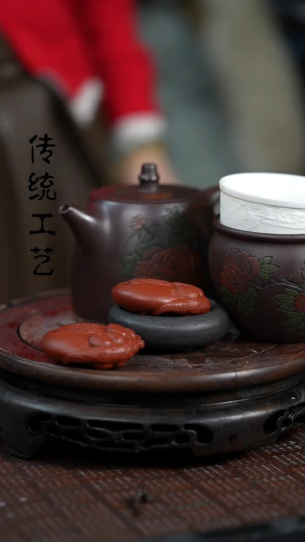 【闪购商品】紫砂茶壶原矿全手8+杯子+茶宠
