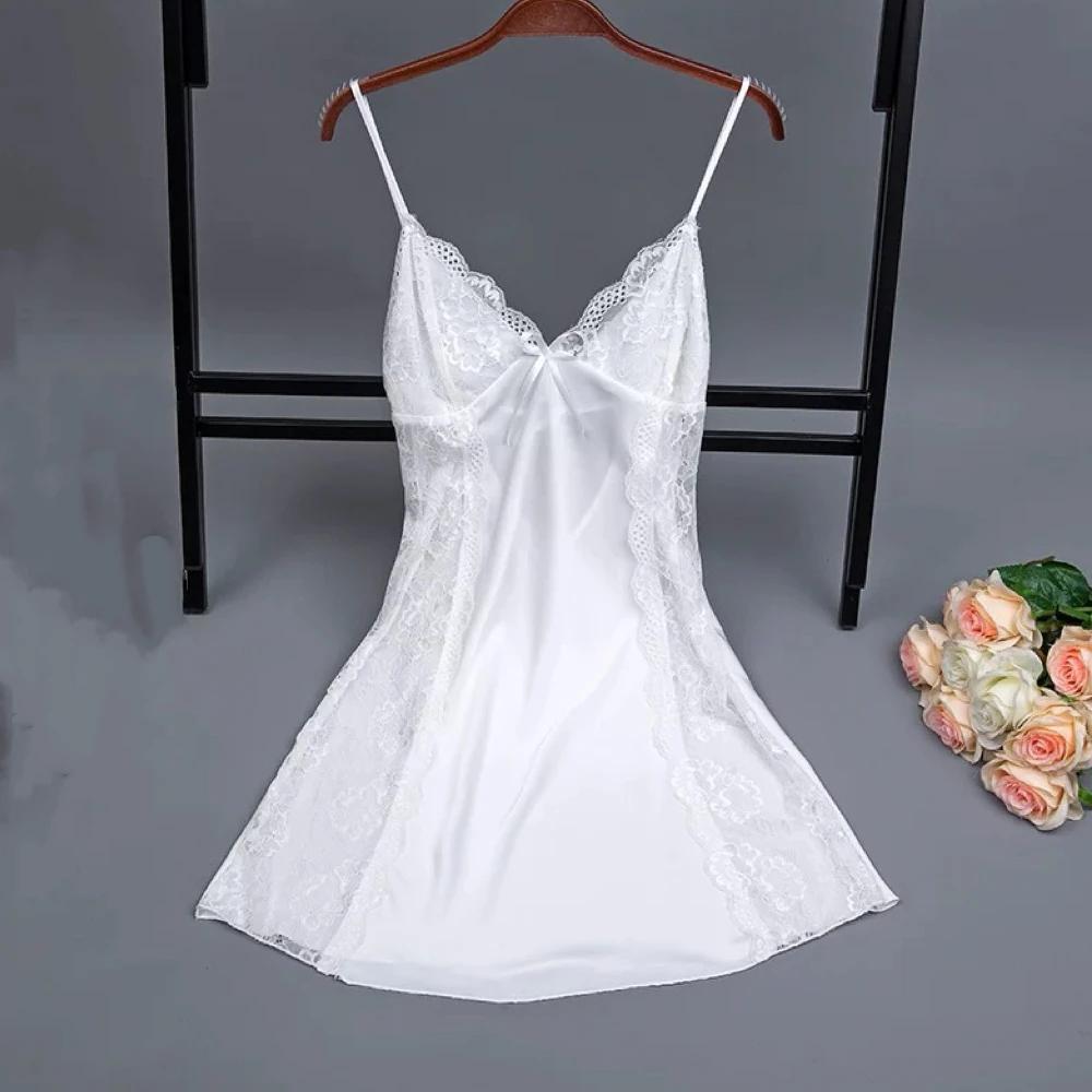 〔隐欲·天使〕吊带花边蕾丝睡裙