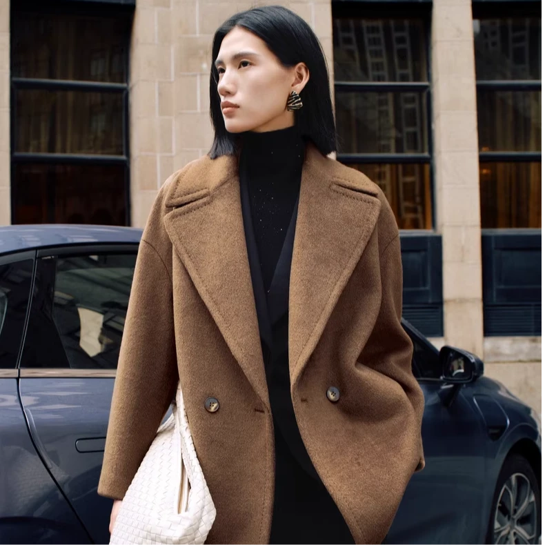 【晨粉专享价】【100绵羊毛】NEXY.CO/奈蔻双排扣大衣XL01005C4