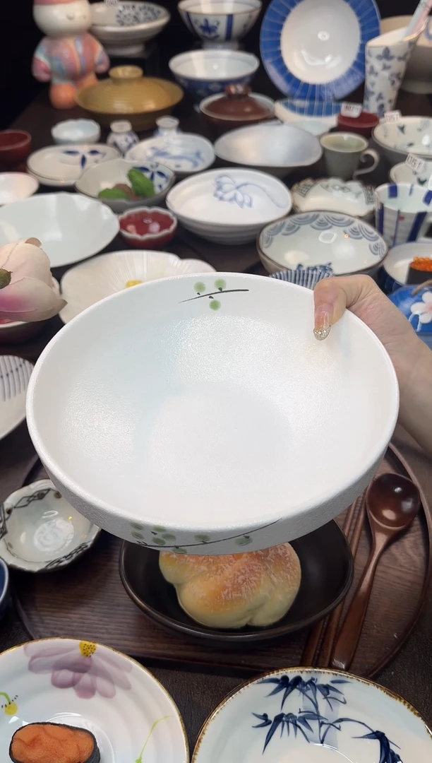 瓷（绿梅）元宝聚福碗（大号）