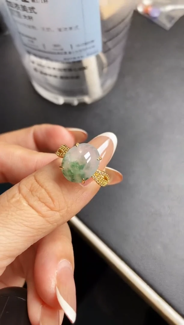 银S925镶嵌戒指翡翠12