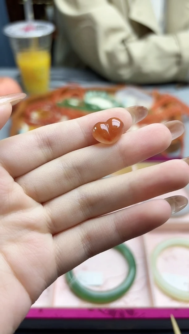 未镶嵌南红玛瑙挂件南红爱心配饰11*14mmXD