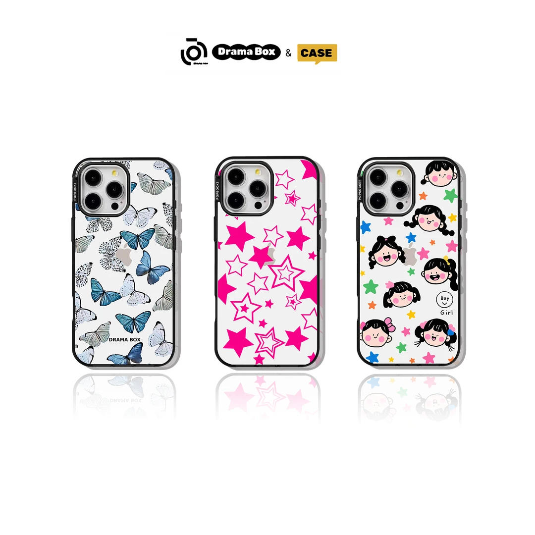 原创【复古蝴蝶星星】卡通适用iphone16pro/15/14/13苹果防摔手机壳