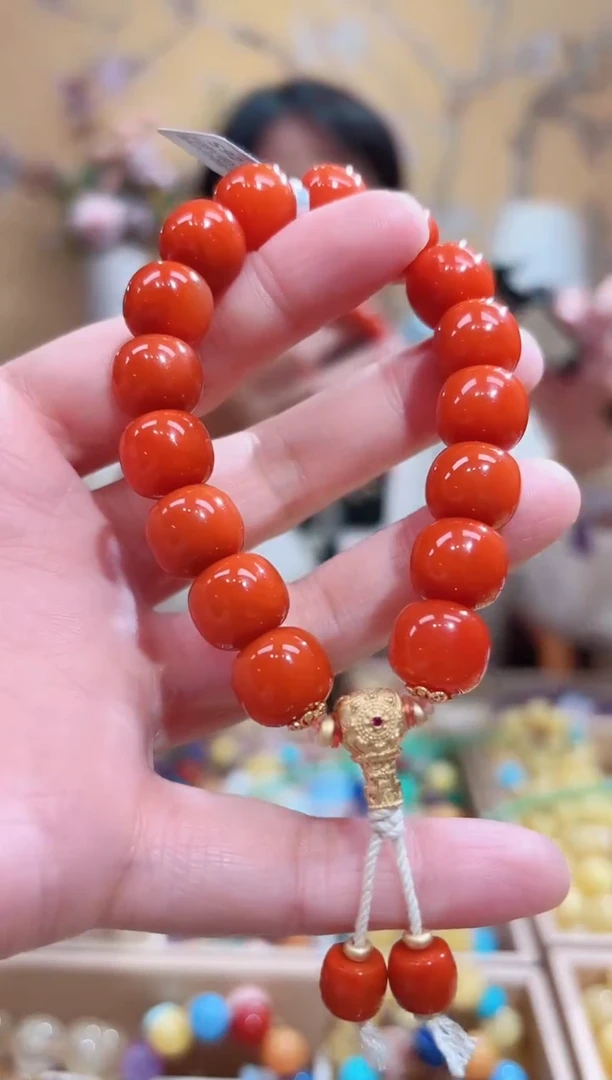 银S925镶嵌手链南红玛瑙12.2咪南红设计款