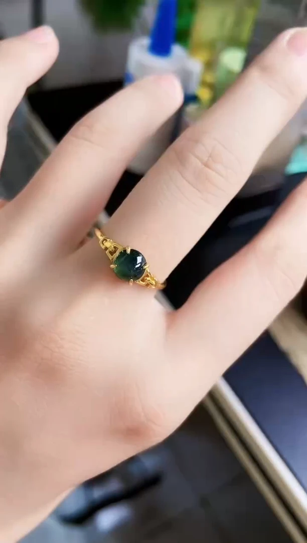 翡翠戒指银S925镶嵌12