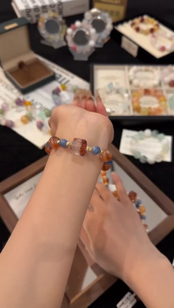 合金手链水晶胶花多宝x3184