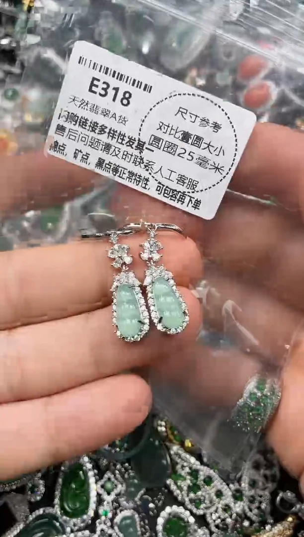 颈饰未镶嵌翡翠E318耳扣