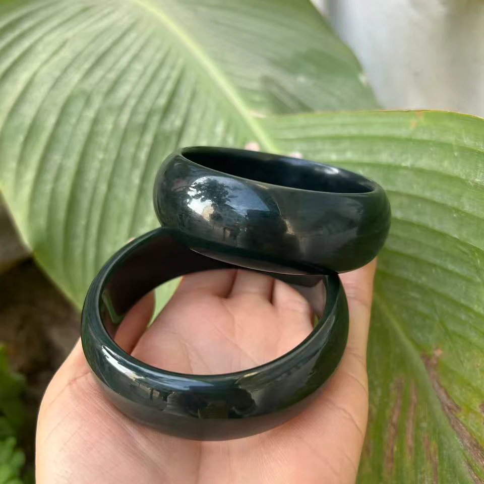 老李严选    和田玉且末蓝加大轮胎手镯多样发一D720