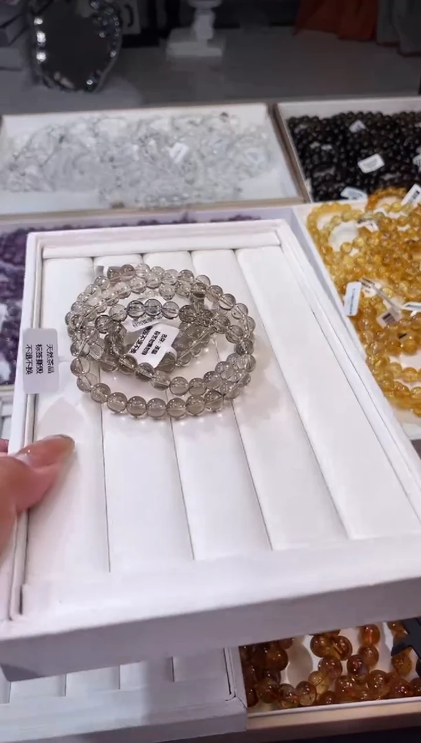 【闪购商品】水晶/未镶嵌淡色茶晶手串8mm