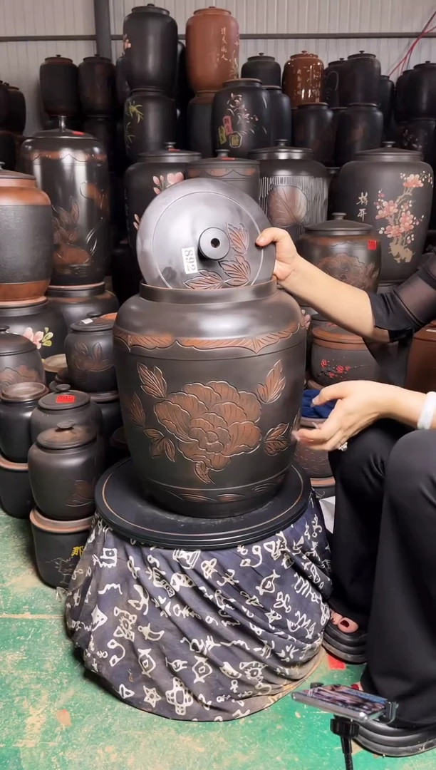 罐瑕疵 水缸 20升 牡丹花 892