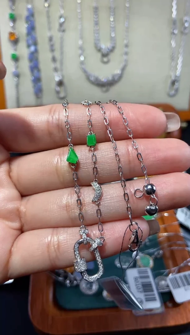 【闪购商品】翡翠项链18K金镶嵌百搭项链