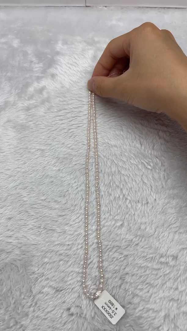 项链银S925镶嵌海水珍珠AK3.5-4mm