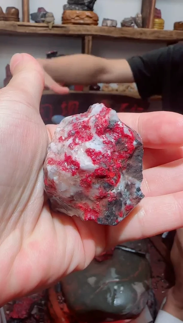 天然辰砂朱砂毛矿石14