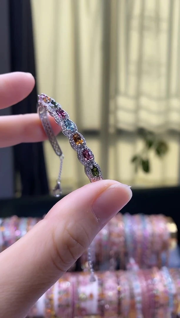 【闪购商品】碧玺手链银S925镶嵌5555555555555