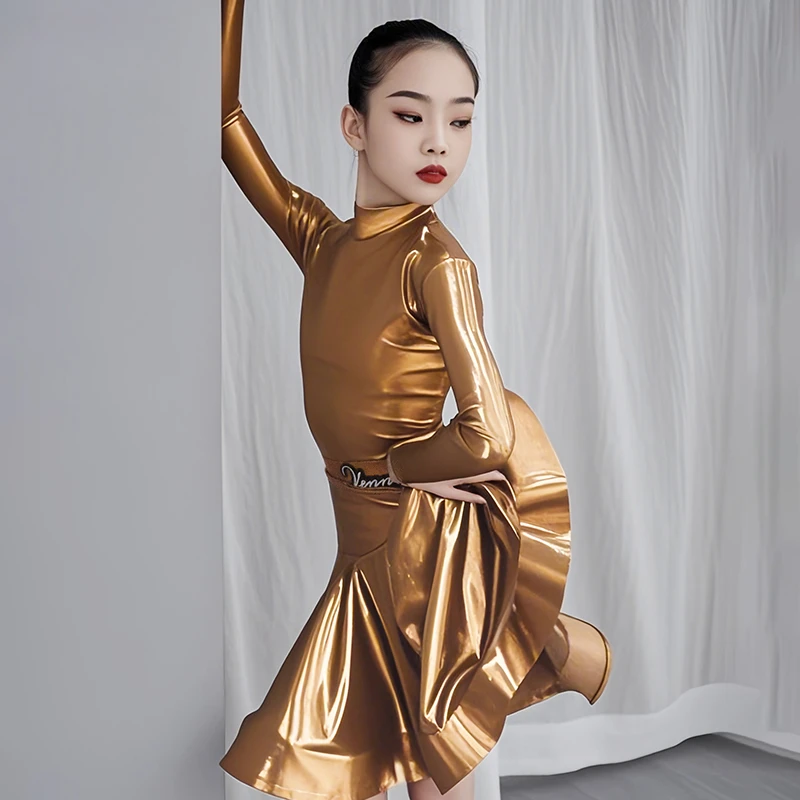 薇妮舞美国标舞拉丁舞比赛服高级感女儿童专业艺考练功舞蹈规定服