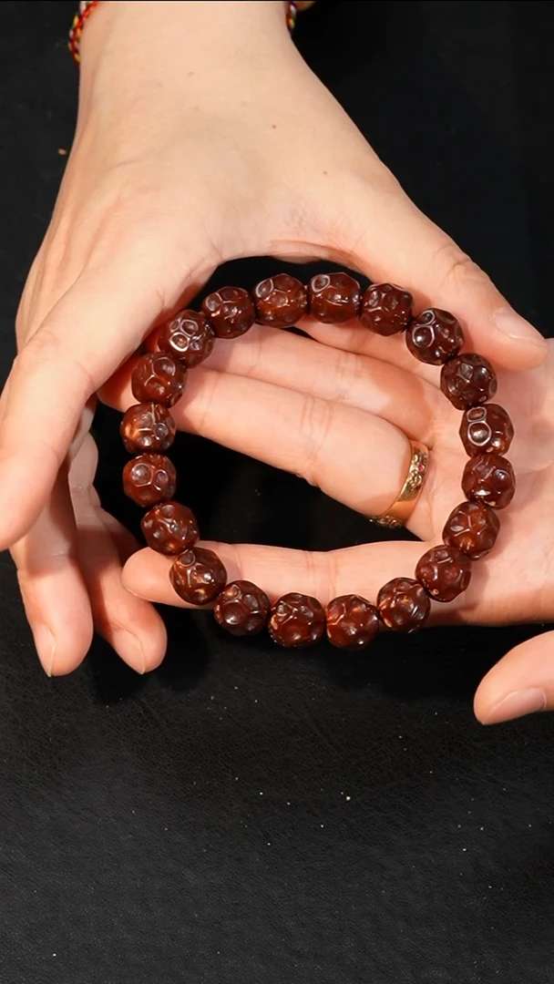 紫金鼠手串高透玉化料无相