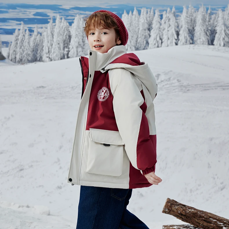 雪中飞品牌儿童羽绒服中大童加厚工装外套-X40144456FXT