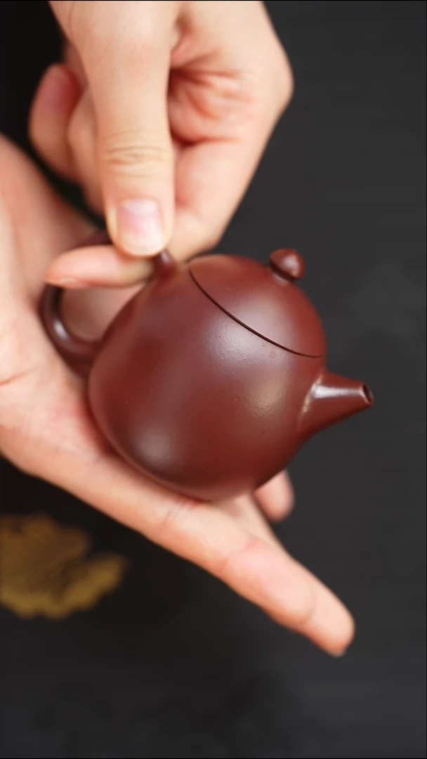 茶壶紫砂张健紫袍玉砂光素龙蛋110cc