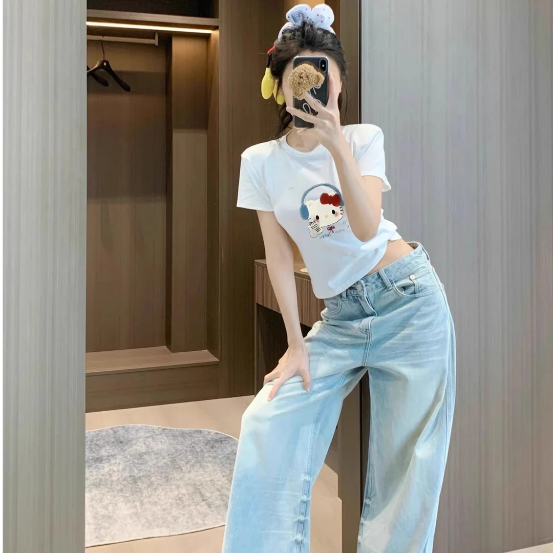 【lulu同款】纯棉t恤女短袖夏2025新款宽松薄款打底衫显瘦上衣