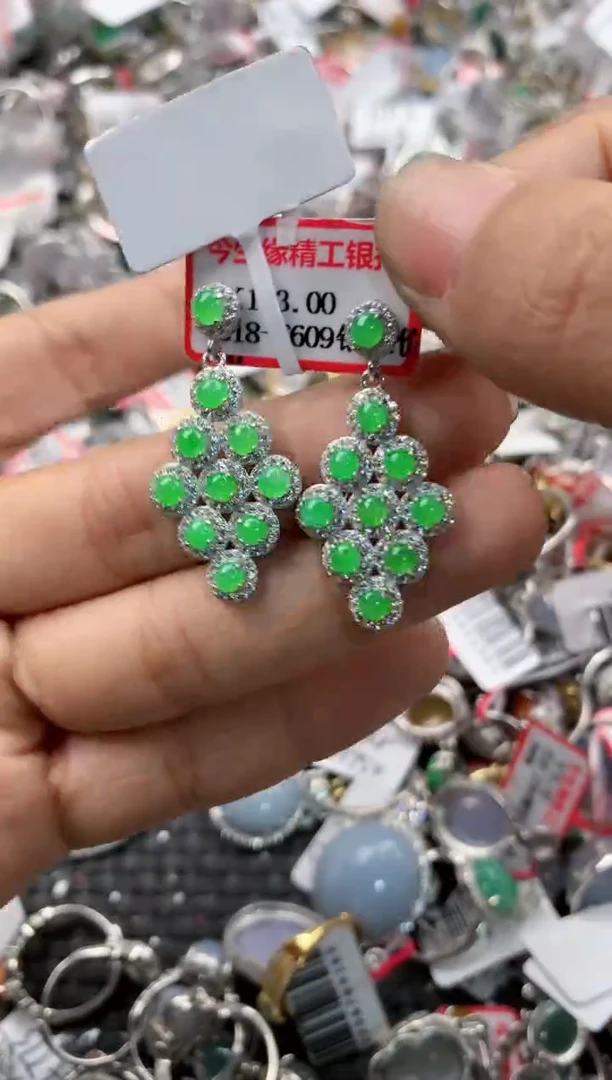 银S925镶嵌戒指翡翠13                   2